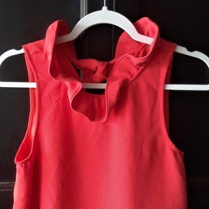 Top Orange with Ruffle and Tie Back. Sz S